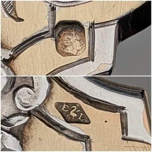 約 1900 年法國古董 950 銀糕點服務器 109 克 Eugene Lefebvre 帶盒